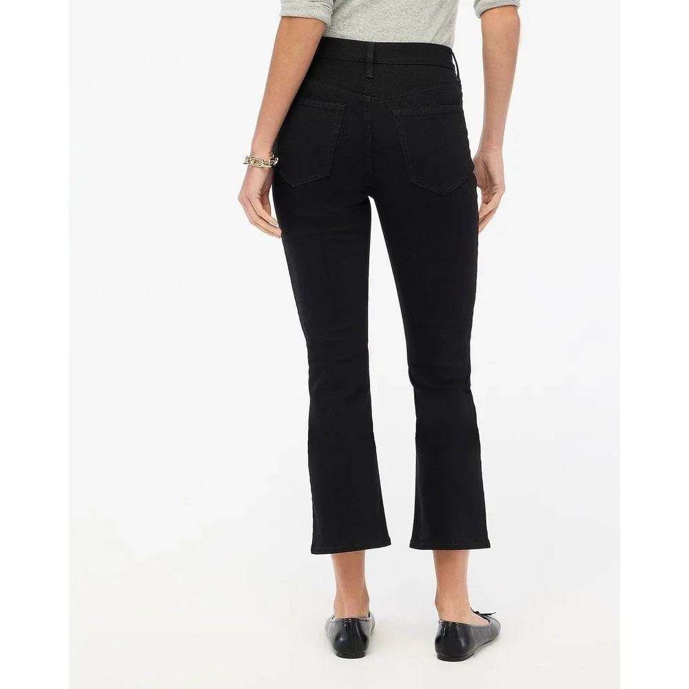 J Crew Flare Crop Jeans 30 Black NWT Bootcut All Day Stretch BT057‎ J.Crew